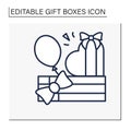 Romantic surprise line icon