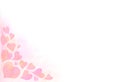 Romantic sweet charming pink hearts background. Watercolor hand painting illustration