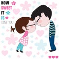 Romantic and sweet love couple vector