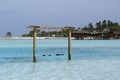 Romantic swing straight into the turquise water in Maldives be