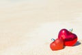 Romantic symbol of two hearts on the beach Royalty Free Stock Photo