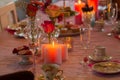 Romantic table with candles Royalty Free Stock Photo