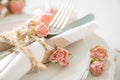 Romantic table setting with died flowers Royalty Free Stock Photo