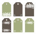Romantic tags collection with flowers