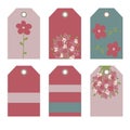 Romantic tags collection with flowers