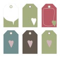 Romantic tags collection with heart