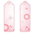 Romantic tags or labels with hearts and butterfly