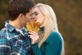 Romantic Teenage Couple Kissing