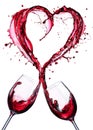 Romantic Toast Of Wine Red In Splashing In A Heart