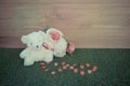 Romantic toy Bear in wedding scene Royalty Free Stock Photo