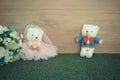 Romantic toy Bear in wedding scene Royalty Free Stock Photo