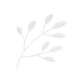 Romantic tree branch white wooden plant with leaves curved stem wedding decor 3d icon vector