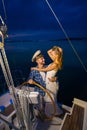 Romantic trip on a yacht.