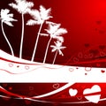 Romantic tropical background for valentine's day
