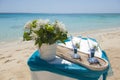 Wedding ceremony setup on a tropical beach Royalty Free Stock Photo