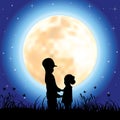 Romantic under the moonlight , Vector illustrations