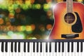 Romantic Valentine Love Party by Guitar and piano. Royalty Free Stock Photo