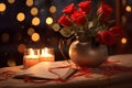 Romantic Valentine's Day ambiance, space for love notes