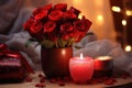 Romantic Valentine's Day ambiance, space for love notes