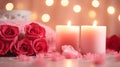 Romantic Valentine's Day ambiance, space for love notes