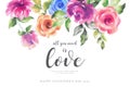 romantic valentine s day background with colorful flowers Royalty Free Stock Photo