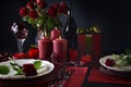 Romantic Valentine Table Setting Royalty Free Stock Photo