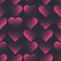 Romantic Valentine's Day Background Vector Stipple Hearts Pink Black Seamless Pattern Royalty Free Stock Photo