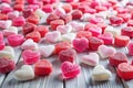 Romantic Valentines Day Candy Hearts Border A Sweet and Simple Background for Your Design Projects Royalty Free Stock Photo