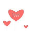 Romantic Valentines day love greeting card with heart shape. Vector illustration EPS10 - love day. The inscription Love