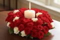 Romantic Valentines Day Scene. Candlelight, Vibrant Flowers, roses, and Love Everywhere, background