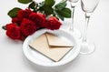 Romantic valentines table setting