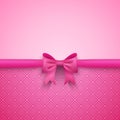 Romantic vector pink background with cute bow and