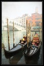 Rialto bridge and gondolas. Romantic Venice, Italy Royalty Free Stock Photo