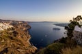 Romantic view from Fira, Santorini, Greece Royalty Free Stock Photo
