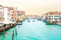 Romantic view over the Grand Canal in Venice. Royalty Free Stock Photo