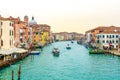 Romantic view over the Grand Canal in Venice. Royalty Free Stock Photo