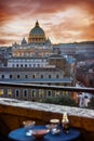 Romantic view over Saint Peter`s Basilica