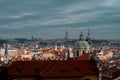 Romantic View To The Prague Cityscape With Churches And Gothic Architecture Of the Old Town