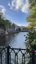 Romantic view of water channel in Amsterdam