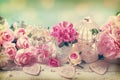 Romantic vintage love background with flowers