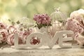 Romantic vintage love background with flowers