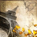 Romantic vintage Paris collage Eiffel tower