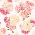 Romantic Vintage Peony and Rose Bouquet Print