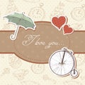 Romantic vintage Valentine invitation postcard