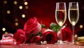 Romantic wedding celebration champagne, love, decoration, gift, flower, drink generated by AI generated by AI Royalty Free Stock Photo