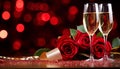 Romantic wedding celebration with champagne, love, and elegant decorations generated by AI generated by AI Royalty Free Stock Photo