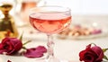 Romantic wedding celebration wine, flower, elegance, love, champagne, gourmet, decoration generated by AI Royalty Free Stock Photo