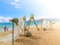 Romantic wedding ceremony on the beach