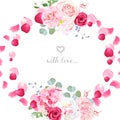 Romantic wedding floral vector design round card Royalty Free Stock Photo