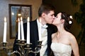 Romantic wedding kiss